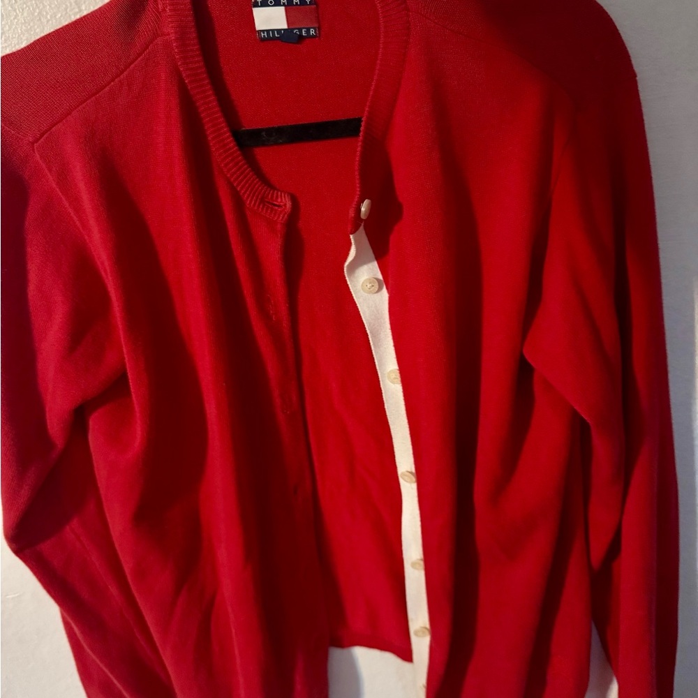 Tommy Hilfiger Vibrant Red Cardigan